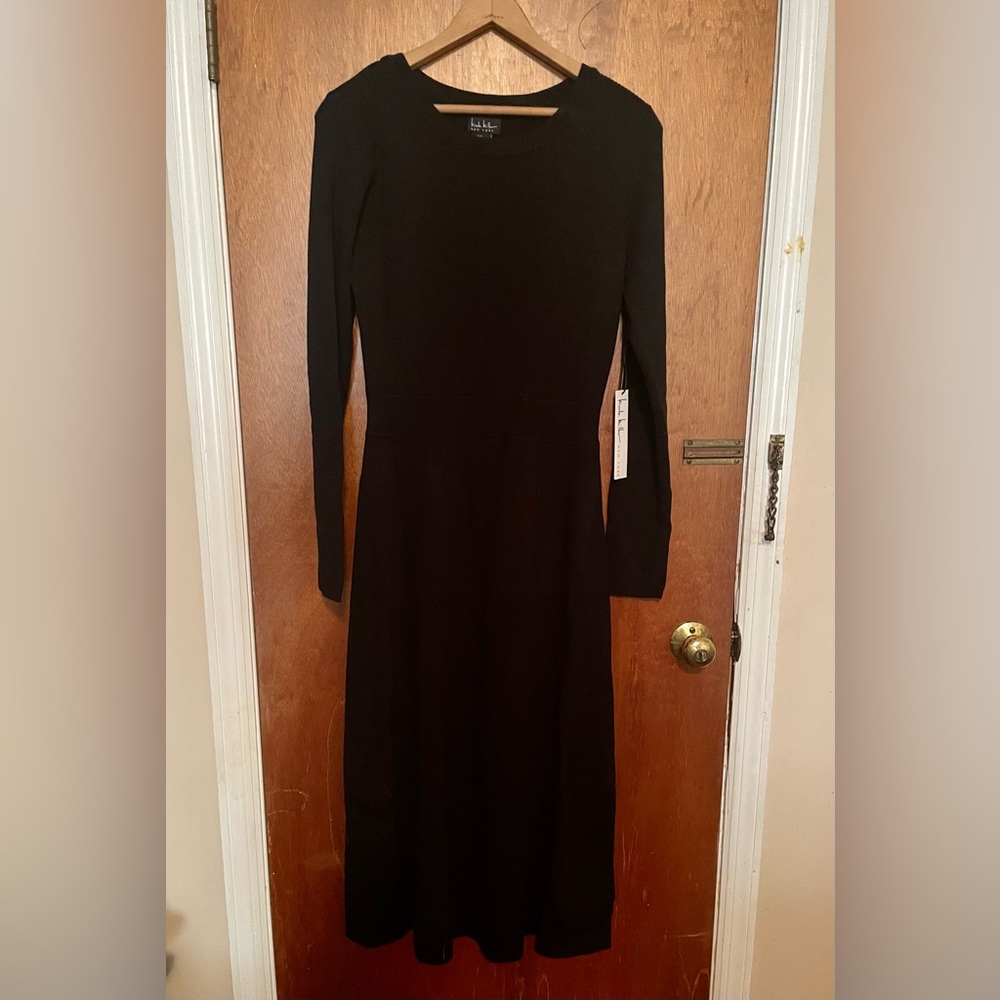 Nicole Ladies Long Black Sweater Dress